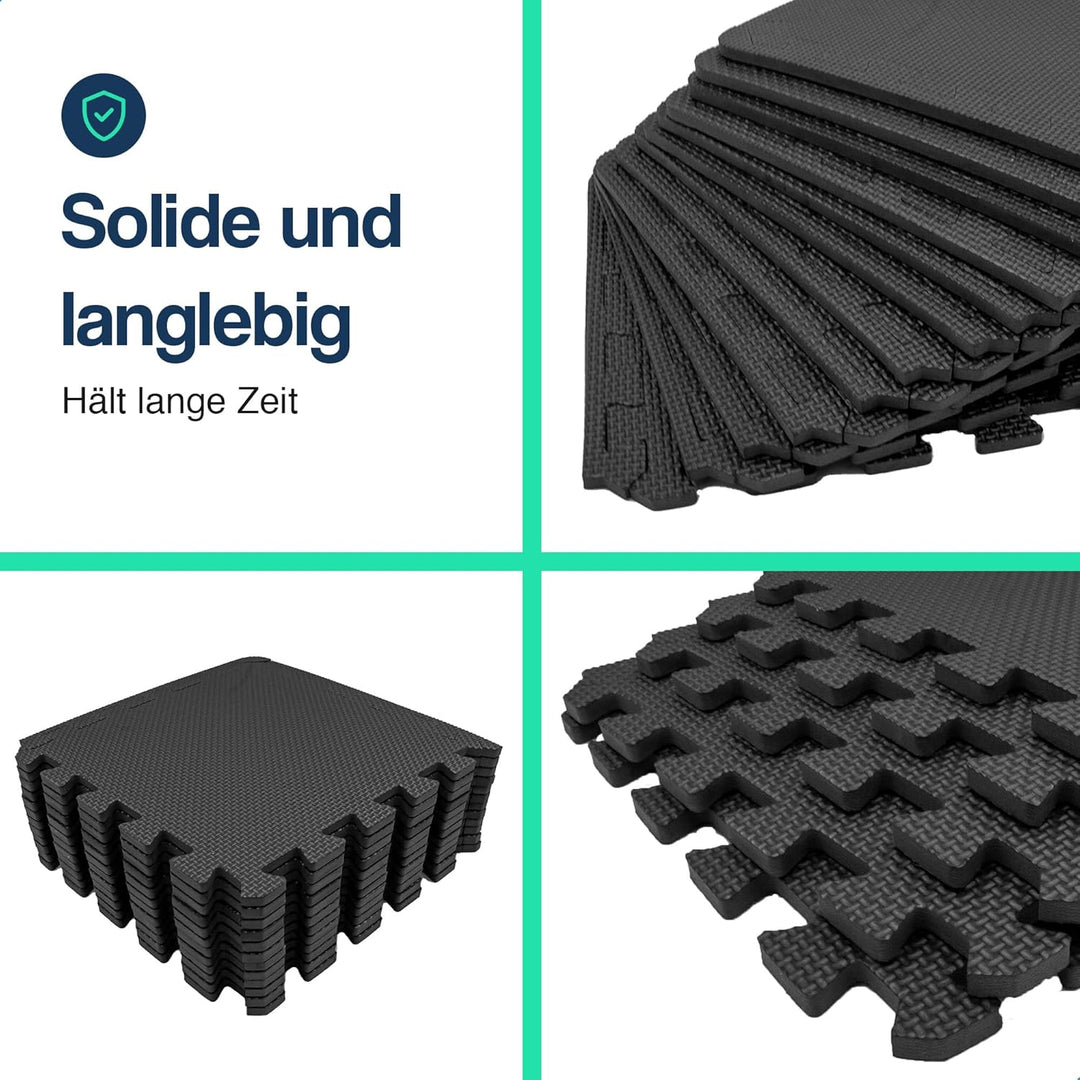 Hulser Fitness Puzzlematte - 30 x 30 cm - Bodenschutzmatten für Sporträume - Unterlegmatte, Fitnessm