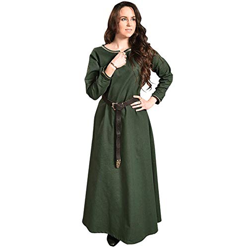 MYTHOLON Heloise Kleid Bordeaux, XL, Kleid Mittelalter Damen, LARP, Cosplay, Wikinger XL Bordeaux, X