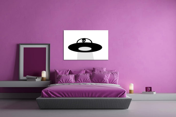 deyoli Entführung von Aliens Format: 80x60 Effekt: Schwarz&Weiss als Leinwandbild, Motiv fertig gera