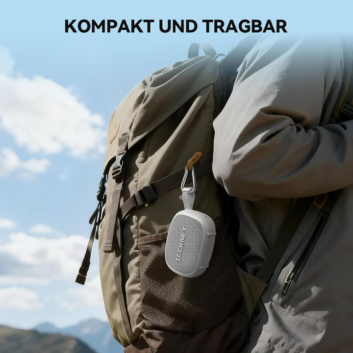 TECKNET Tragbare Bluetooth Lautsprecher, Mini Lautsprecher Bluetooth Musikbox IP67 Wasser- und staub