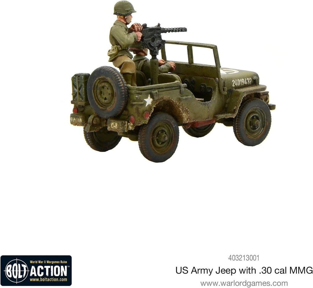 Bolt Action Warlord Games, miniatures - US Army Jeep with 30 Cal MMG