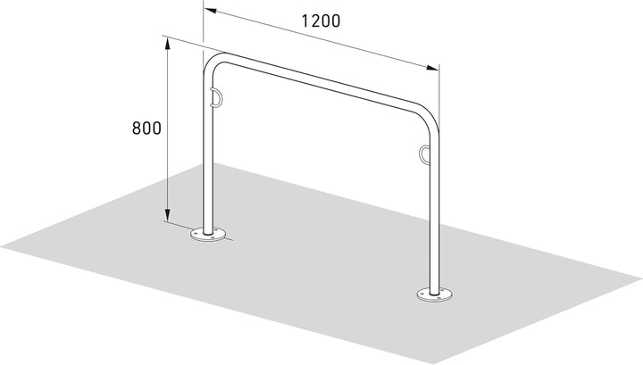 Fahrradanlehnsystem Trust 31 | 3er Pack | zum Aufdübeln | 1250mm | mit Ringösen | Fahrradständer für