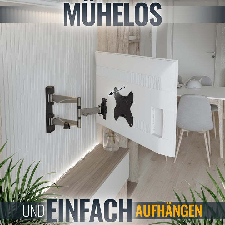 RICOO TV Wandhalterung Fernseher Halterung S3222 für 32-55 Zoll VESA 200 x 200 schwenkbare Fernsehha