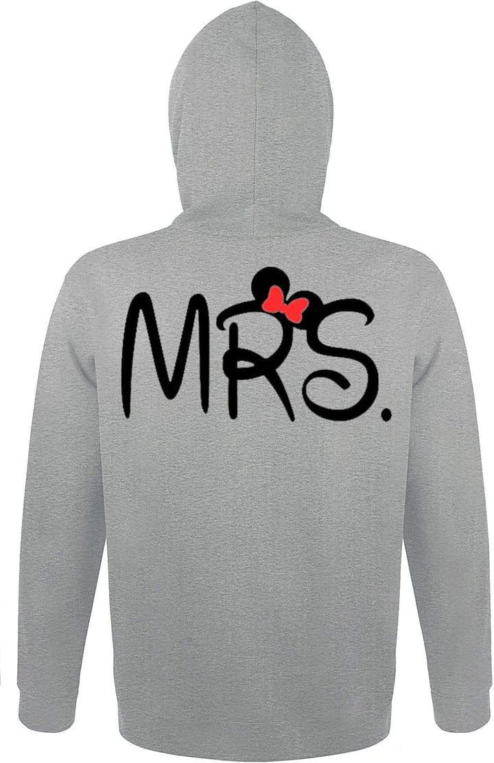 Couple Camp Mr Mrs Hoodie Pärchen Pullover Paare King Queen Fun Spruch, Damen-grau