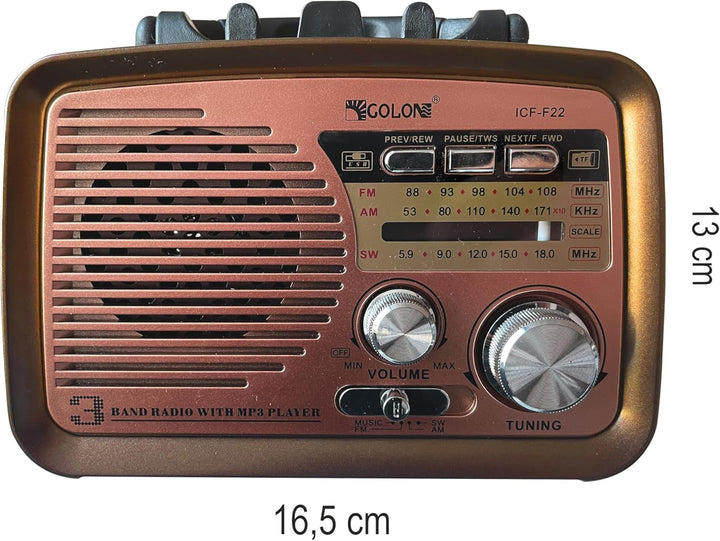 Retoo Radio Bluetooth FM Retro Nostalgie Kofferradio Gehäuse in Holzoptik Vintage Radio Kompaktanlag
