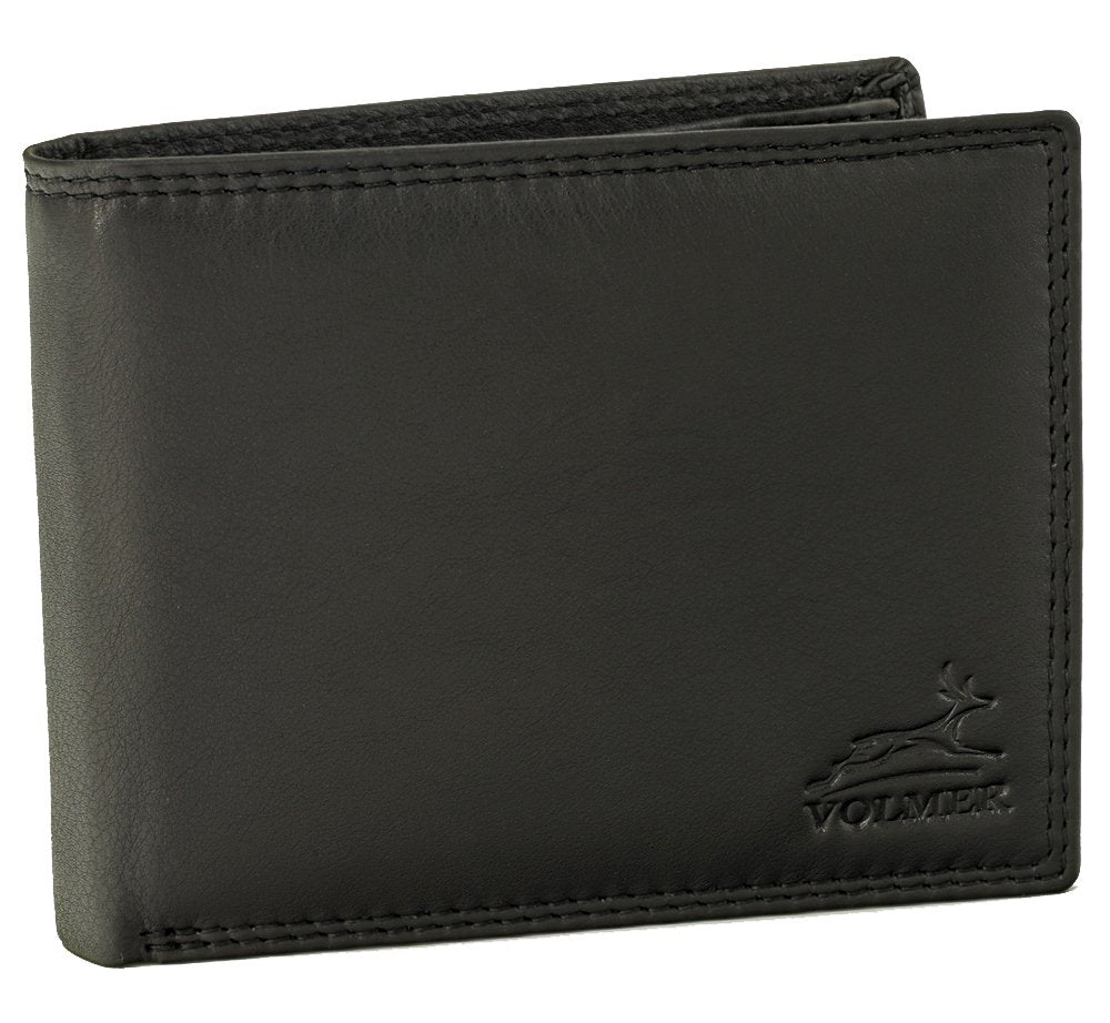 Fa.Volmer ® Leder Geldbörse Herren mit RFID-Schutz - extra-stabile Doppelnaht - 6 Fächer für Kreditk