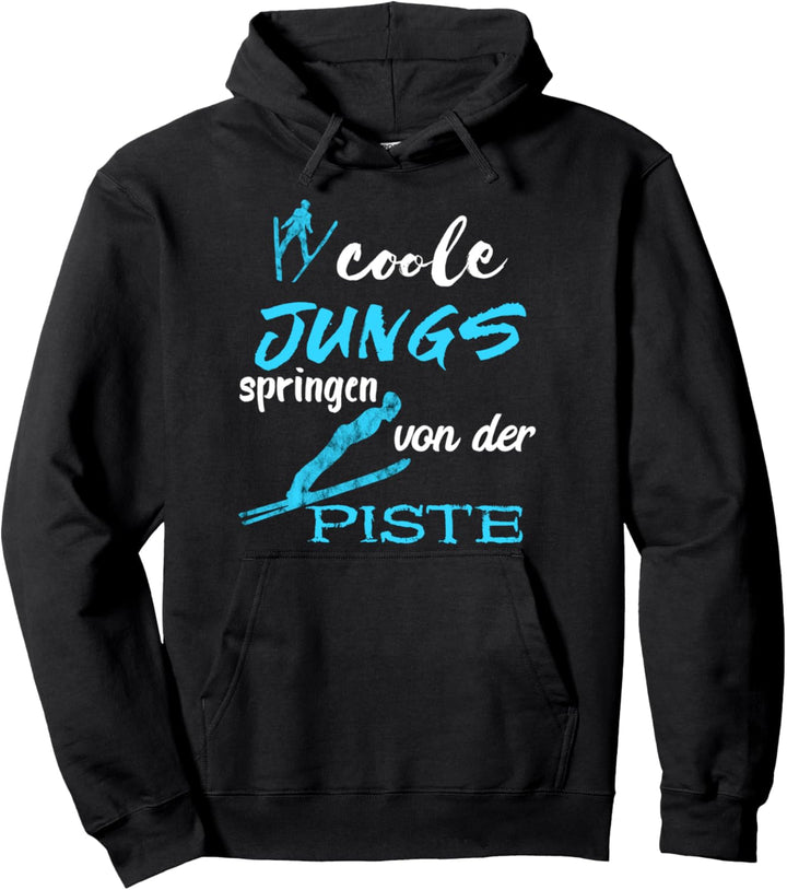 Coole Jungs Springen Von Der Piste Sprungschanze Skispringer Pullover Hoodie