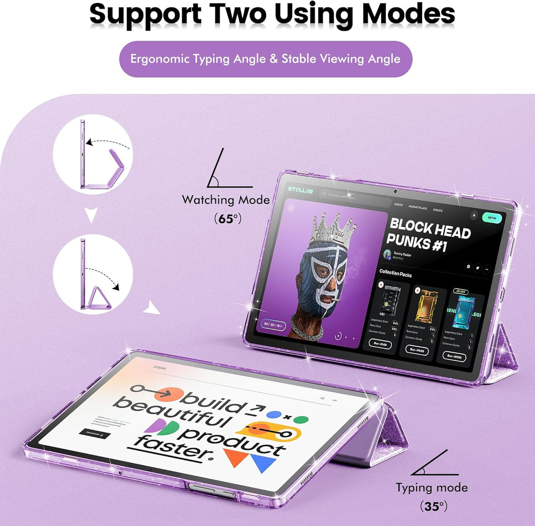 INFILAND Hülle für Samsung Galaxy Tab A11+/A9+11 Zoll (2023/2025),Glitzernde Schutzhülle mit funkeln