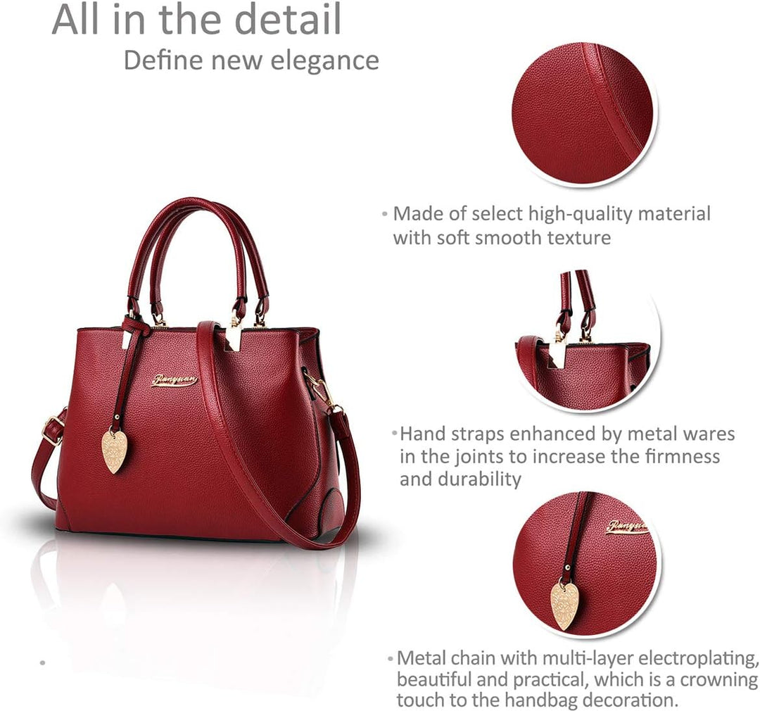 NICOLE & DORIS Handtaschen für Damen Elegant Henkeltaschen PU Leder Schultertasche Wasserdichte Umhä
