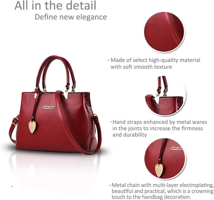 NICOLE & DORIS Handtaschen für Damen Elegant Henkeltaschen PU Leder Schultertasche Wasserdichte Umhä