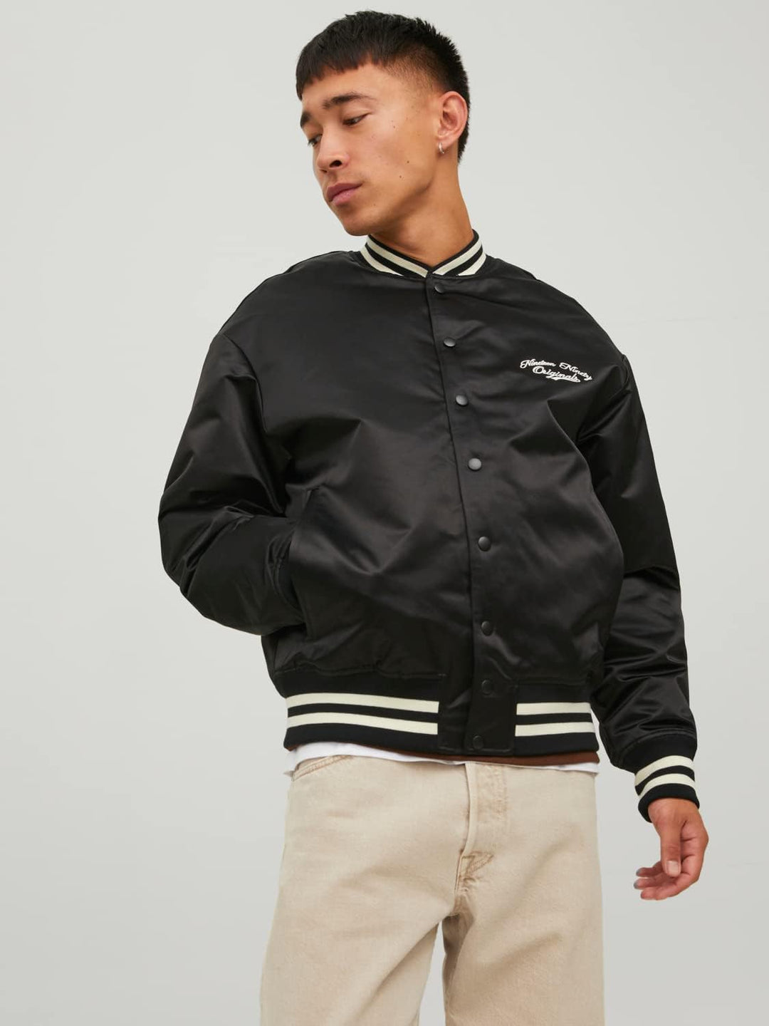 JACK & JONES Herren Jorstudio Bomber Bomberjacke, Schwarz