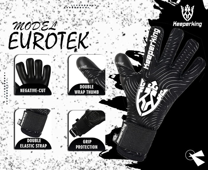 Keeperking Torwarthandschuhe für Erwachsene Fussballhandschuhe Herren Innennaht Profi Premier Grip 4