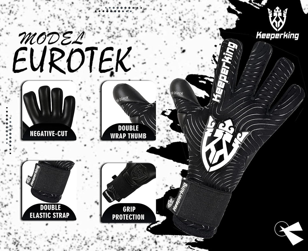 Keeperking Torwarthandschuhe für Erwachsene Fussballhandschuhe Herren Innennaht Profi Premier Grip 4