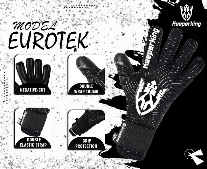 Keeperking Torwarthandschuhe für Erwachsene Fussballhandschuhe Herren Innennaht Profi Premier Grip 4