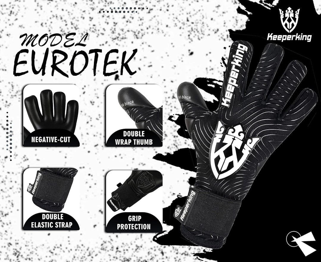 Keeperking Torwarthandschuhe für Erwachsene Fussballhandschuhe Herren Innennaht Profi Premier Grip 4