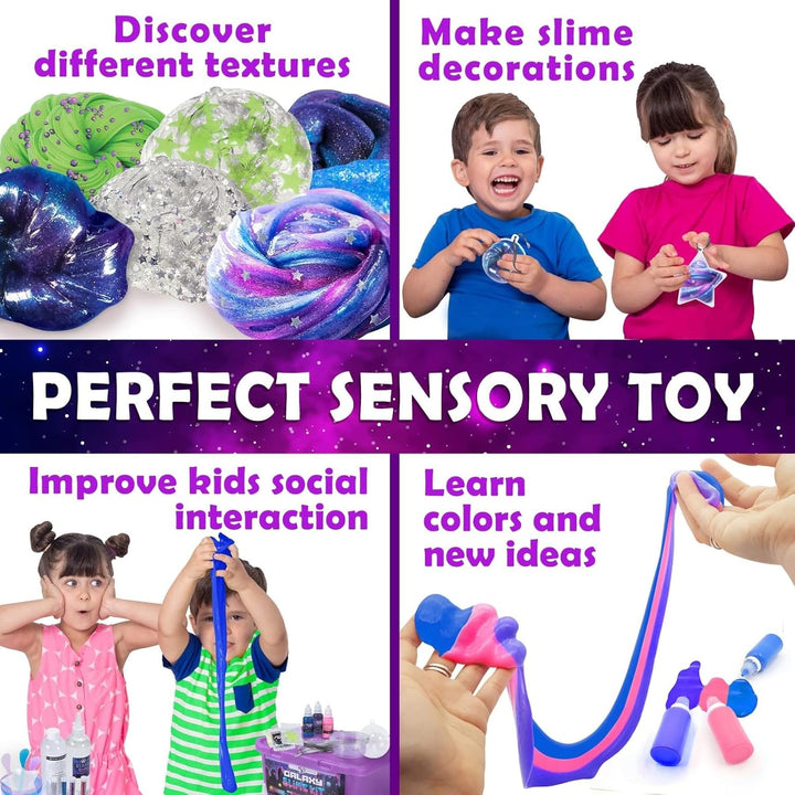Original Stationery Galaxy Slime Kit mit Glow in The Dark Kleber und Sternen- Glitter & Galactic ! D