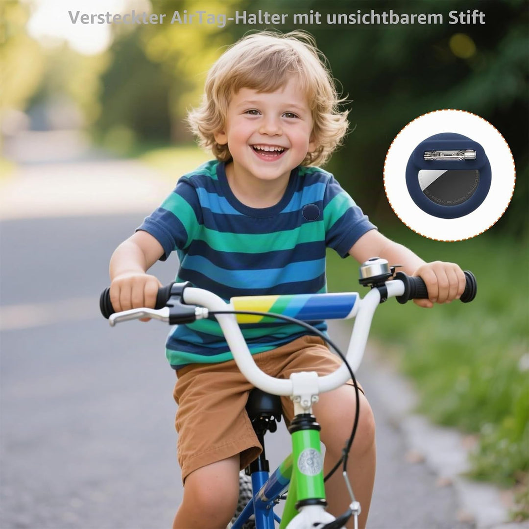 LOSHALL 4er Pack AirTag Halter Versteckte Schutzhülle für Kinder, Anti-Entfernung Silikon Hülle mit