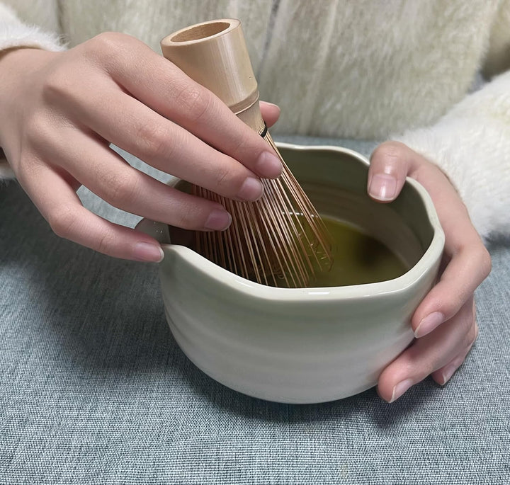 Zixrmor Premium Matcha Set – Matcha Schale, Bambusbesen und Matcha-Löffel Filterlöffel Matcha Set– V