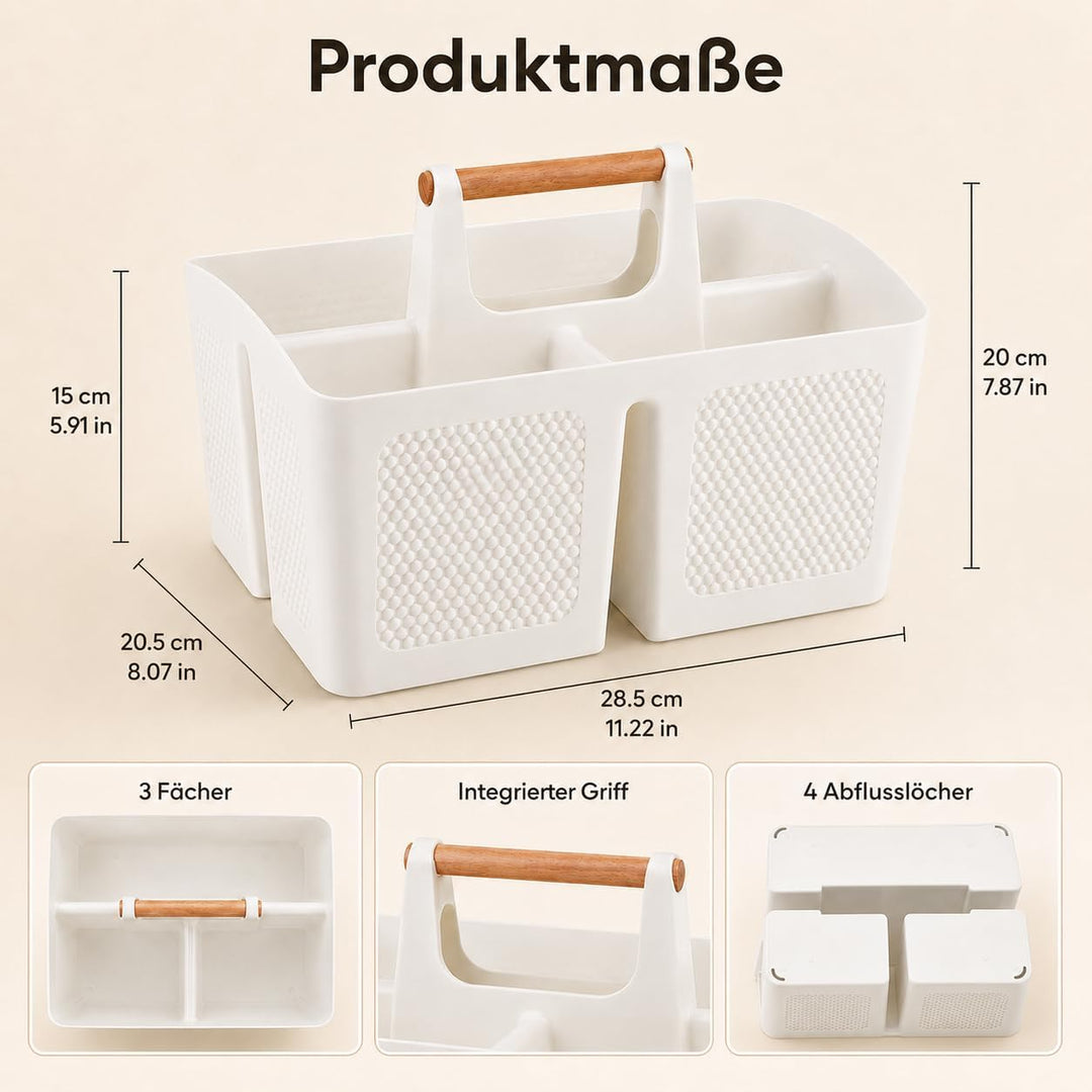 ALINK Portable Dusche Caddy Korb mit Fächern, Kunststoff geteilt Reinigung Caddy Organizer Storage T