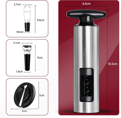 Weinflaschenöffner Set, HOOMIL 4-in-1 Weinöffner Set Profi Korkenzieher für Wein mit Folienschneider