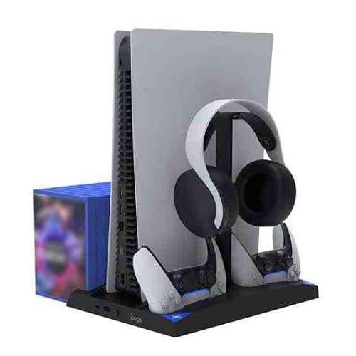 ipega 6 in 1 Standfuss Halterung für PS5 Konsole Controller Game Kopfhörer Belüftung