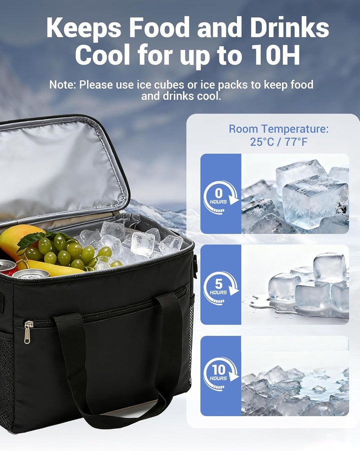KONO Kühltasche 20L, Grosse Isolierte Lunchtasche Faltbar, Tragbare Thermotasche mit Verstellbarem S