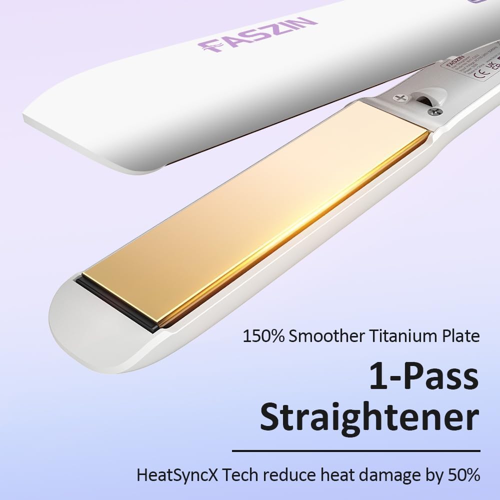 Faszin 2 in 1 Glätteisen Locken und Glätten, Titanplatten Ionen Haarglätter für einen glatten Stil,