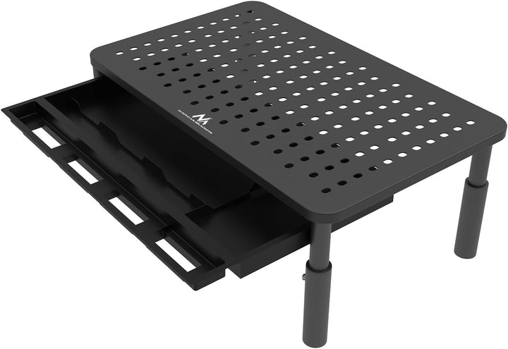 Maclean MC-946 Ergonomischer Monitor-/Laptop-Ständer mit Schublade, 13-32 Zoll Bildschirmgrösse, Höh