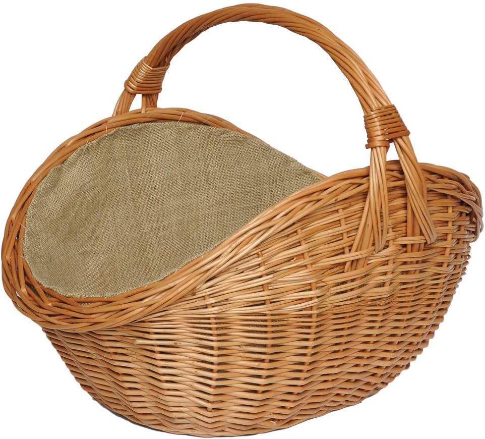 ForYourProtection Kaminholzkorb aus Weide Kaminkorb Holzkorb mit Jute Weidenkorb Holz Kamin Kaminhol