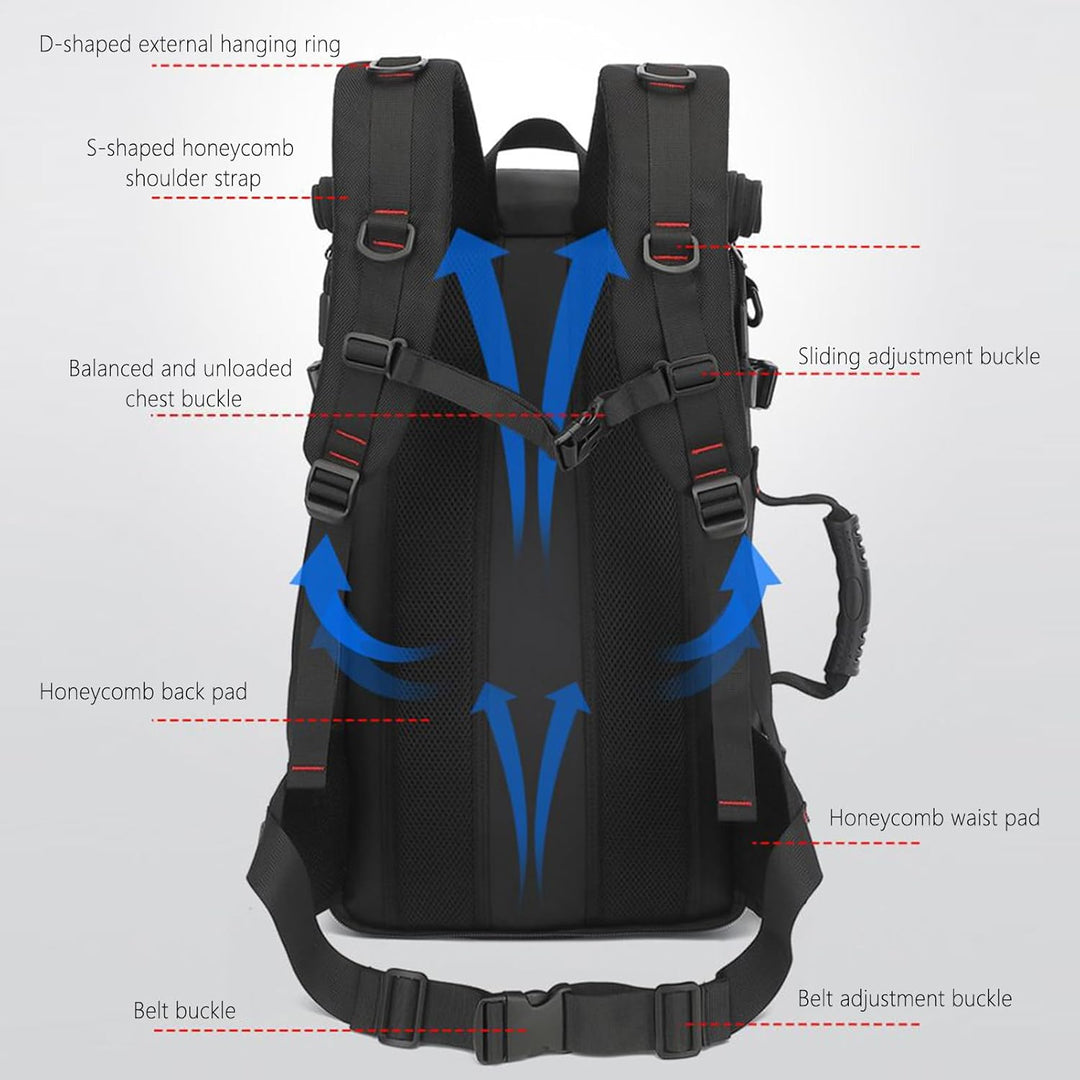 Wasserdichter Reiserucksack, grosse Kapazität, ergonomische Outdoor-Tasche, kompakt, leicht, für Cam