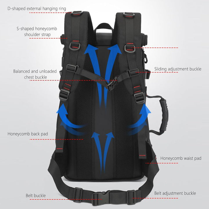 Wasserdichter Reiserucksack, grosse Kapazität, ergonomische Outdoor-Tasche, kompakt, leicht, für Cam