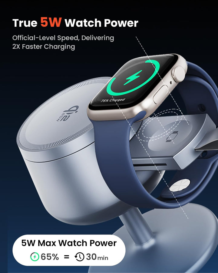 GEEKERA Qi2.2 25W 3-in-1 Ladestation für Apple: MagSafe-kompatibles Schnellladegerät für iPhone 17/1