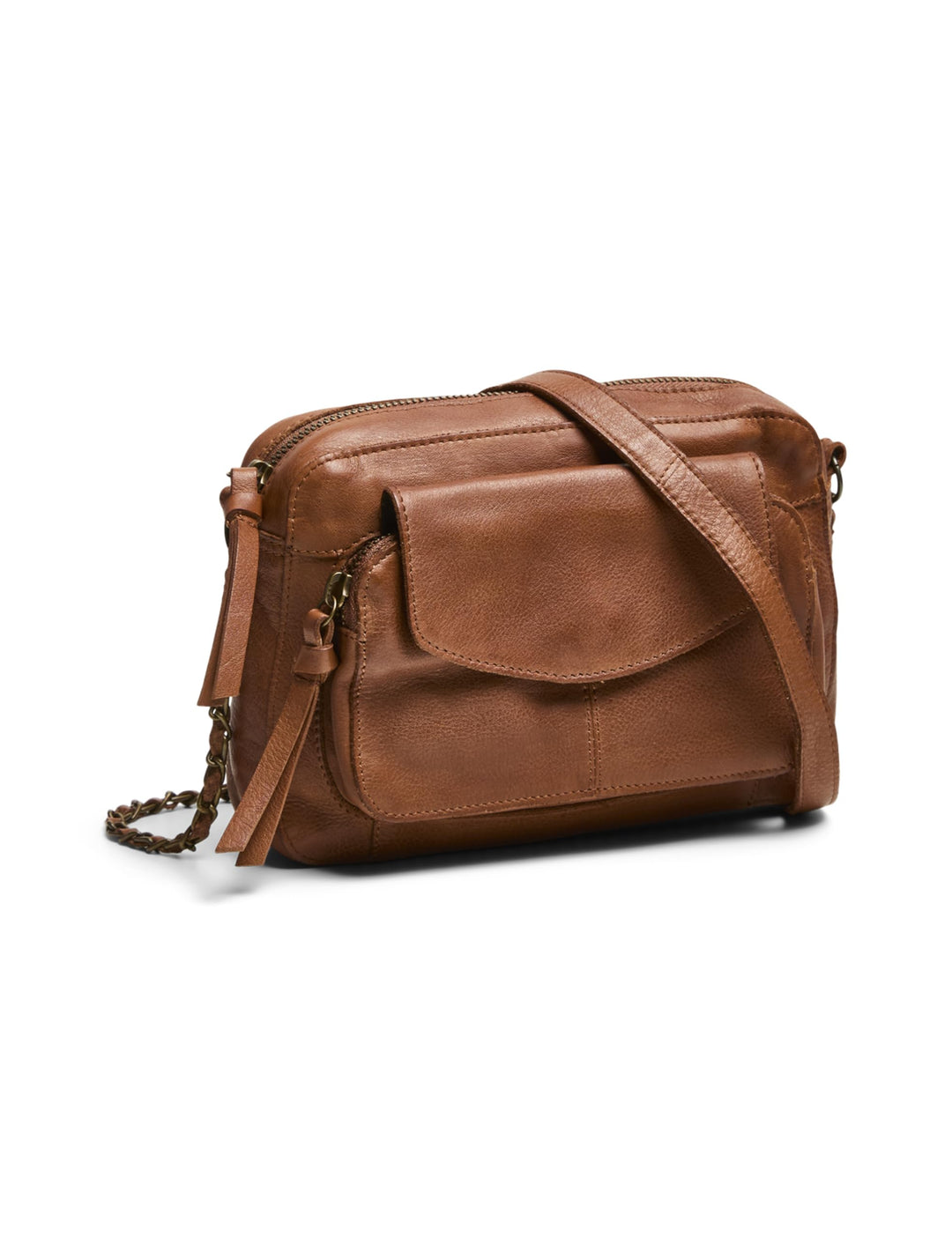 PIECES Damen Pcnaina Leather Cross Body Fc Noos Umängetasche Root Beer, Root Beer