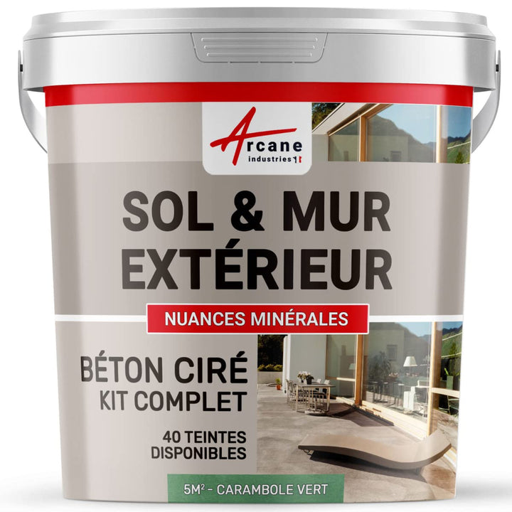 Komplettset – Béton Ciré extérieur – Arbeitsplatte – Feinputz/Sichtbeton. kit 5 m2 Carambole - Vert,