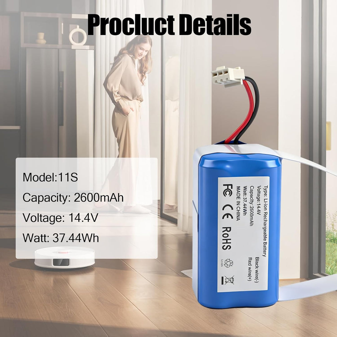 Eufy RoboVac 11S 12 15C G10 G20 G30 Akku Ecovacs N79 Tesvor 2600mAh