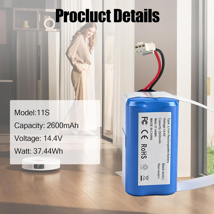 Eufy RoboVac 11S 12 15C G10 G20 G30 Akku Ecovacs N79 Tesvor 2600mAh