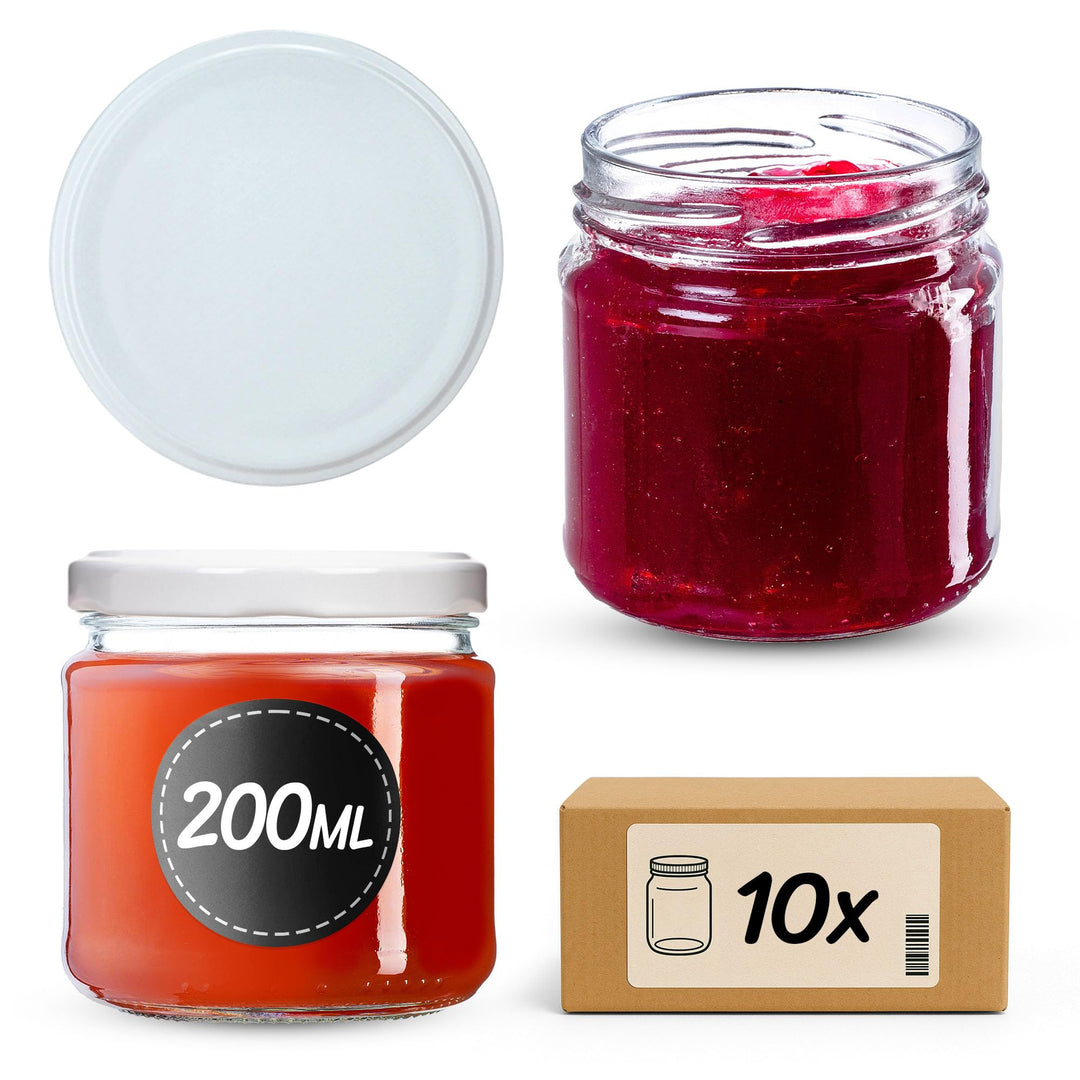 KADAX 10er Set Einmachgläser 200ml TO66, Marmeladengläser Vorratsgläser Mason Jar mit Schraubdeckel,