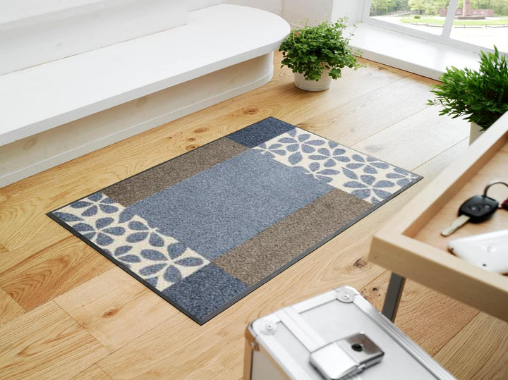 wash+dry Fussmatte, Florita grey 50x75 cm, innen und aussen, waschbar 50 x 75 cm, 50 x 75 cm