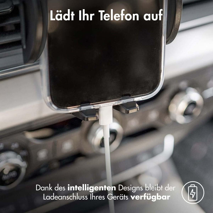 iMoshion Handyhalterung Auto Carbon – 360° drehbar & Automatik-System für alle Smartphones (4,7–7 Zo