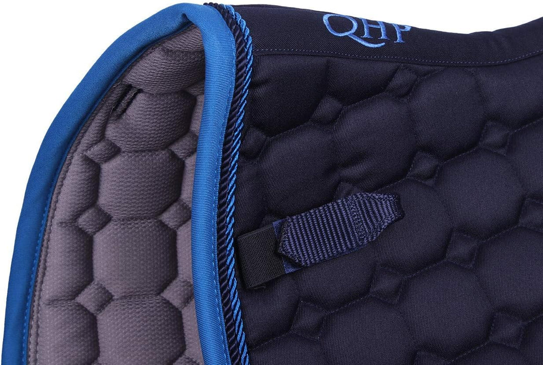 QHP Schabracke Florence extravagante Quadratsteppung 2 Zierkordeln (Warmlbut VS, Navy) Warmlbut VS N