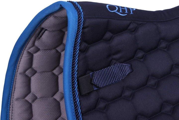 QHP Schabracke Florence extravagante Quadratsteppung 2 Zierkordeln (Warmlbut VS, Navy) Warmlbut VS N