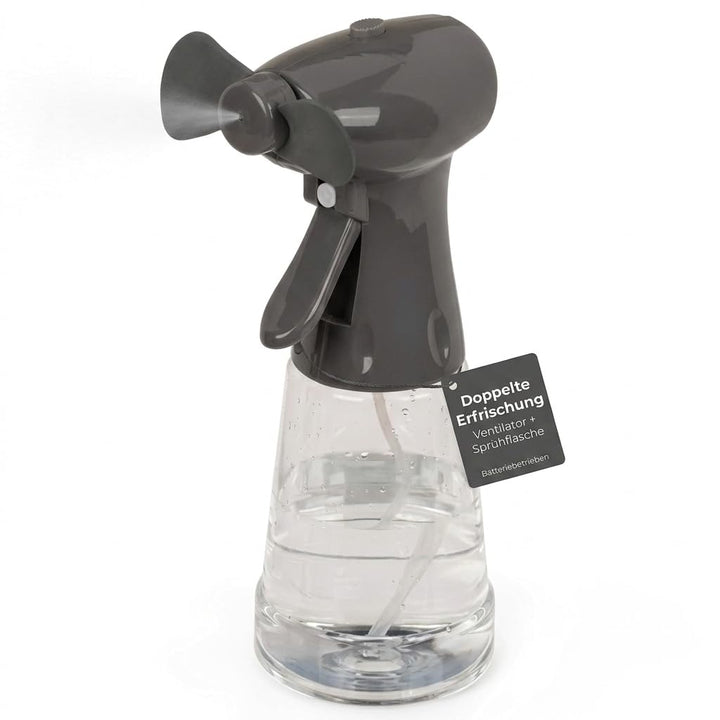 MIJOMA Sprühflasche mit Ventilator, ca. 22 cm, in Hellgrau und Dunkelgrau erhältlich, batteriebetrie