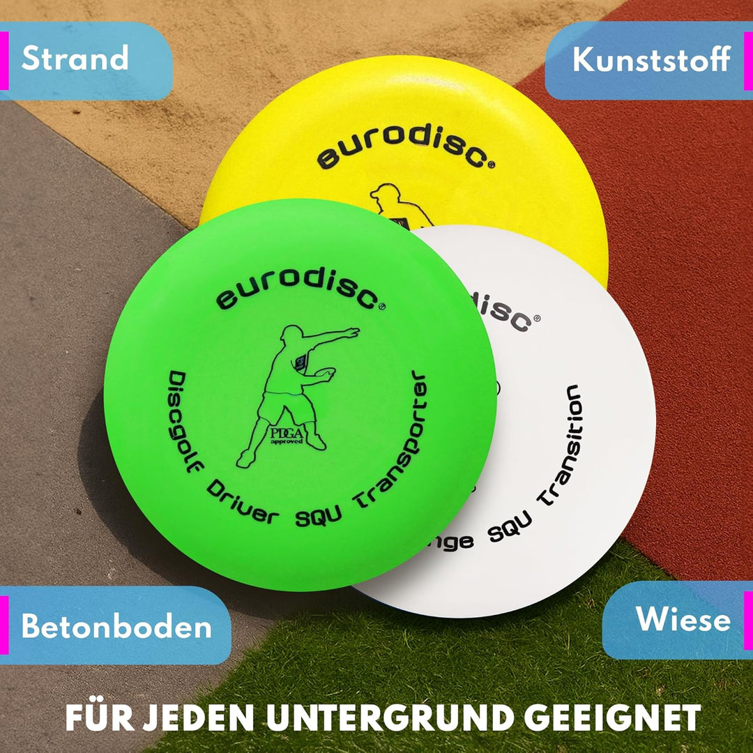 eurodisc Disc-Golf Einsteiger Starter Set, PDGA Approved, Putter Midrange Driver Disc, Einsteiger St