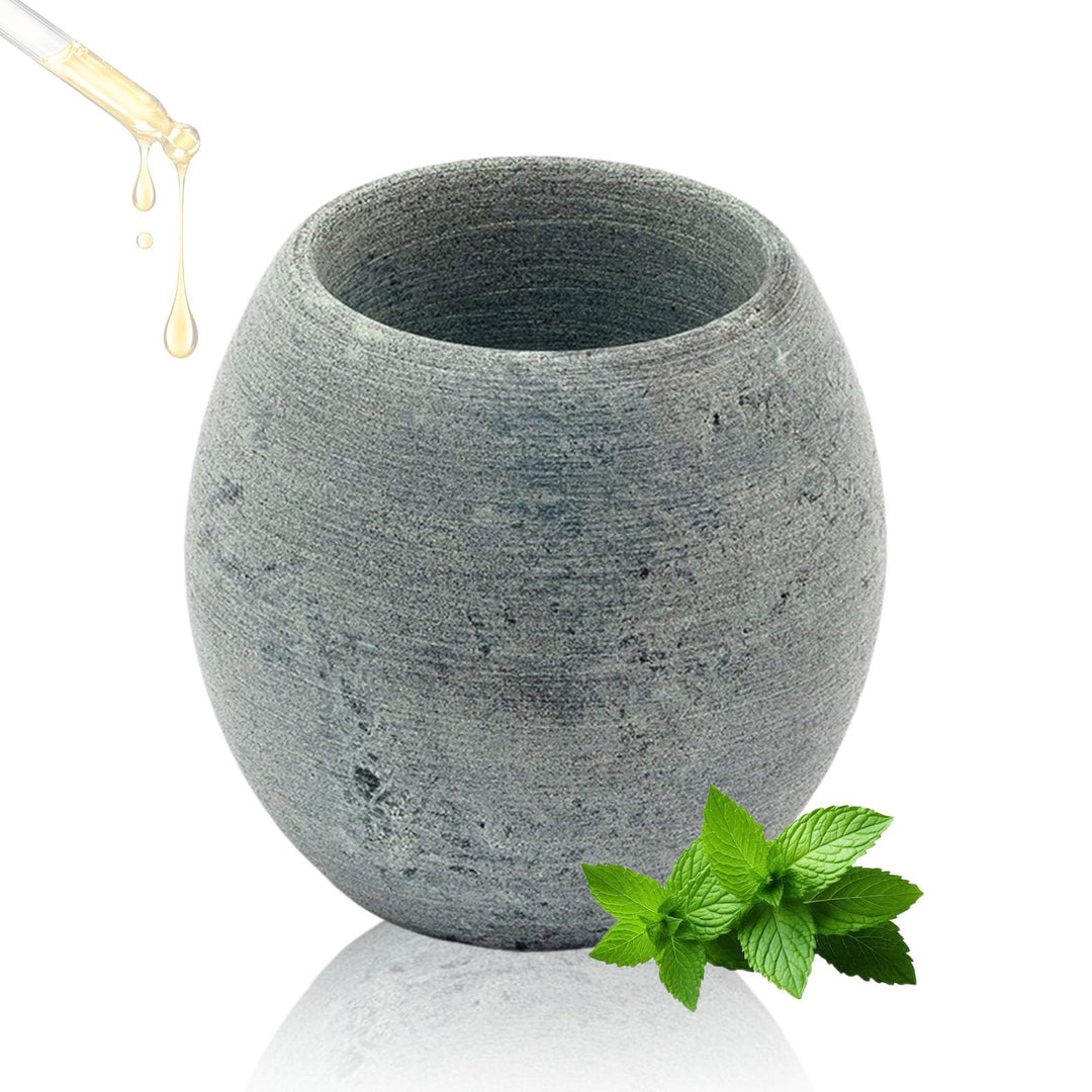Sauna Verdampferschale aus robustem Granit, Emittiert bei Erwärmung für Mentholkristalle und Saunaöl
