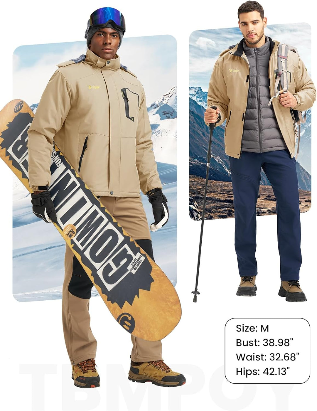 Herren Winter Fleecejacke Warm Jacke Softshelljacke Atmungsaktiv Outdoor Skijacke Winddichte Wasserd