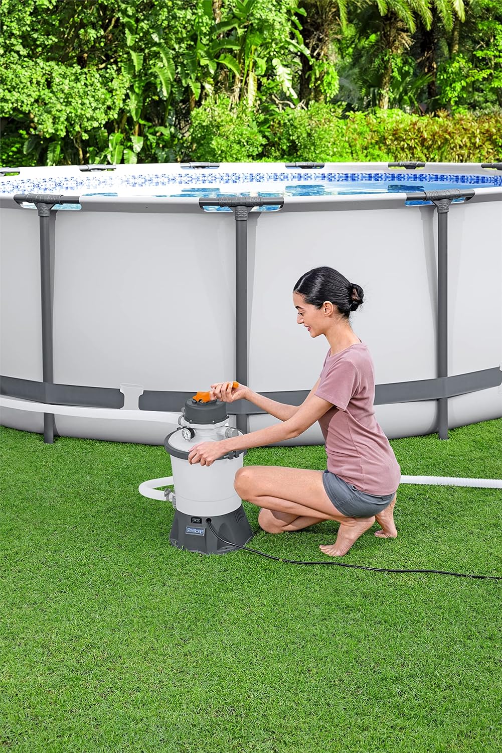 Bestway Flowclear Sandfilteranlage 3.028 l/h, 85 W, Weiss Single, Single