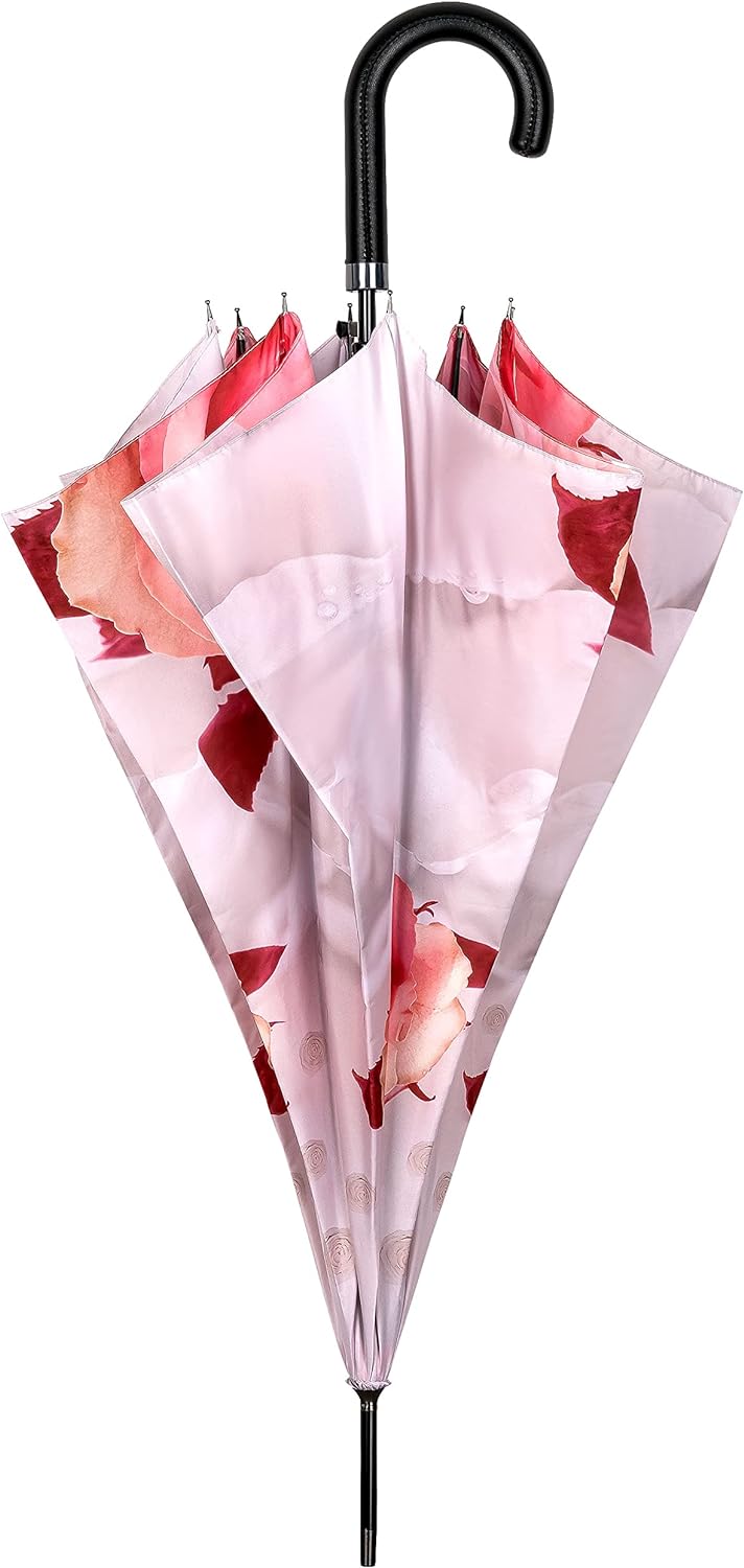 VON LILIENFELD Regenschirm Blumen Rosen Auf-Automatik Hochzeitsschirm Stockschirm Stabil