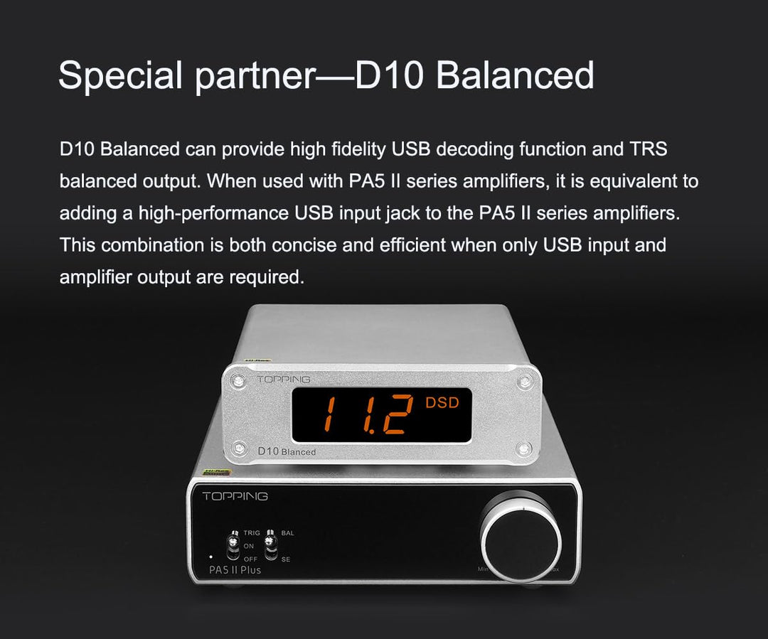 TOPPING PA5 II Lautsprecher-Verstärker Kompakter Desktop-Verstärker Full Balance D Endstufe (PA5 II