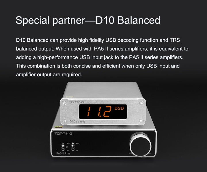 TOPPING PA5 II Lautsprecher-Verstärker Kompakter Desktop-Verstärker Full Balance D Endstufe (PA5 II