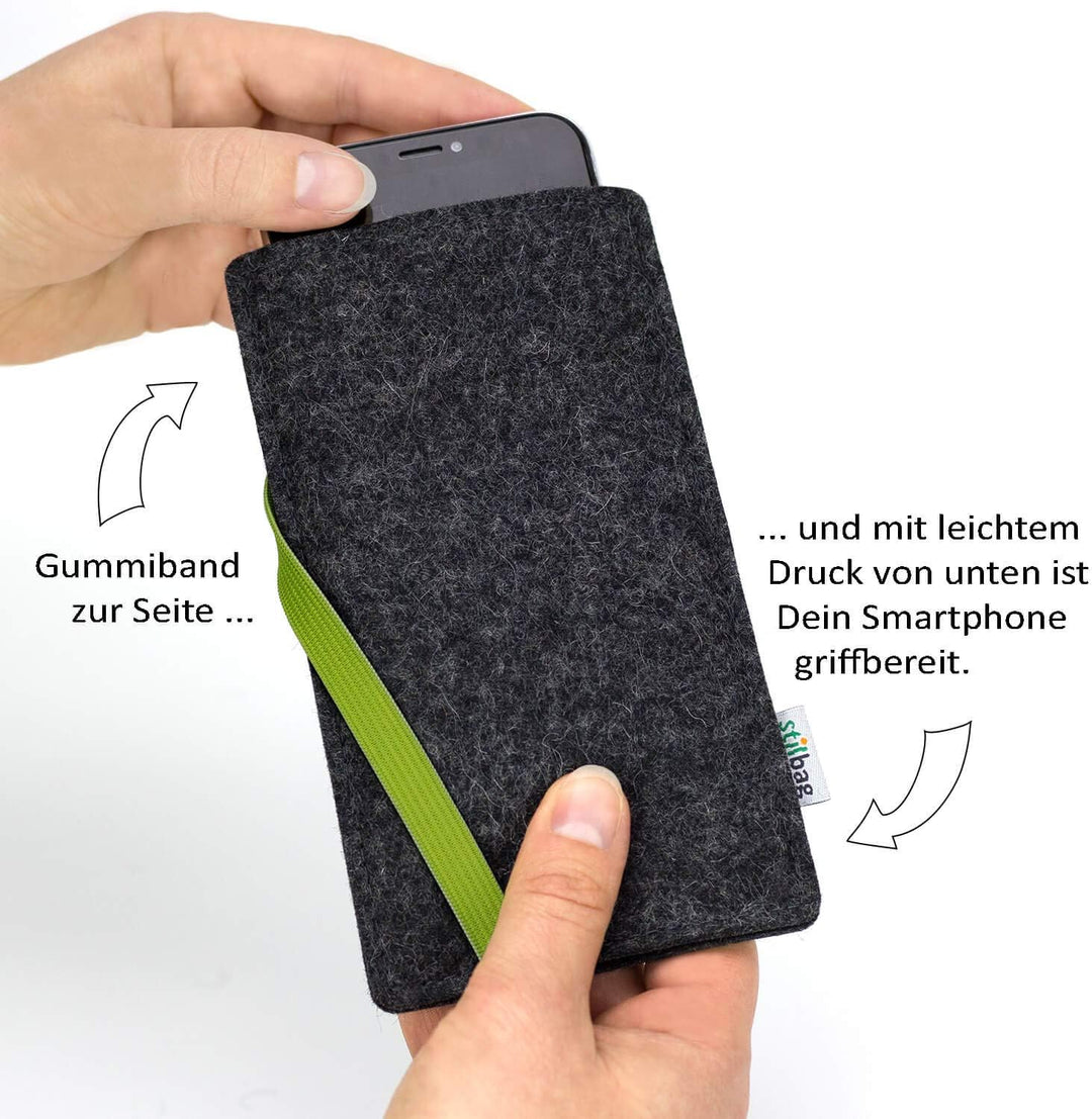Stilbag massgeschneiderte Handyhülle Leon | Smartphone-Tasche aus Filz | Handy Schutzhülle | Handyta